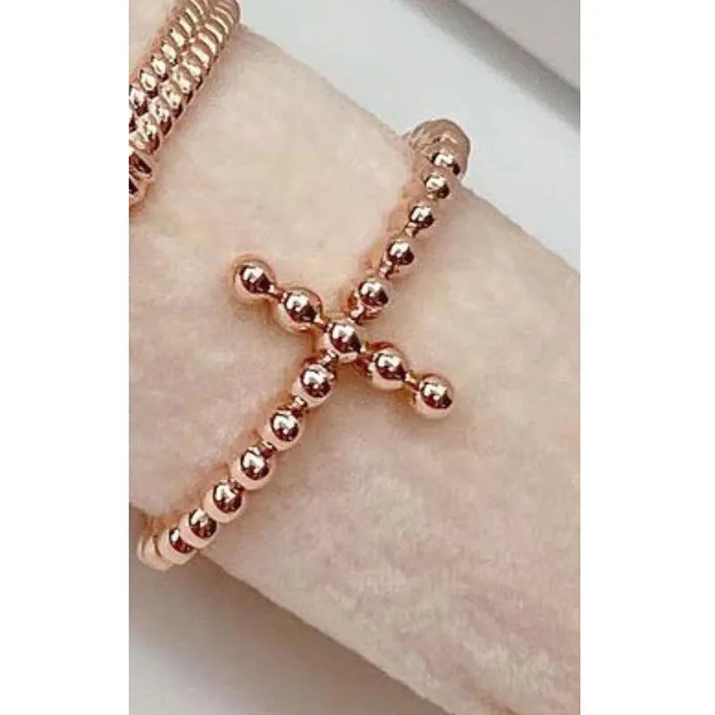 Joolim высокого класса 18K Золото PVD модная Цепочка Из Бисера Crux кольца для женщин