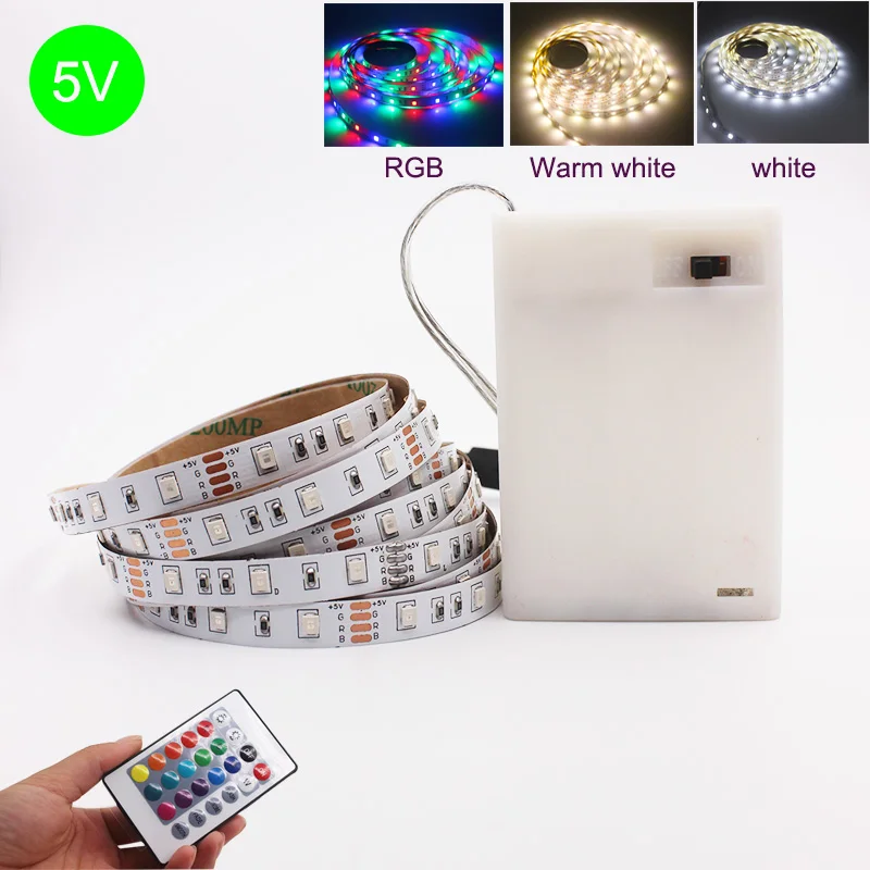 3AA Battery 5V USB LED Strip 2835 DC LED Light Flexible 50CM 1M 2M 3M 5M White Warm RGB For TV Background Lighting Night light