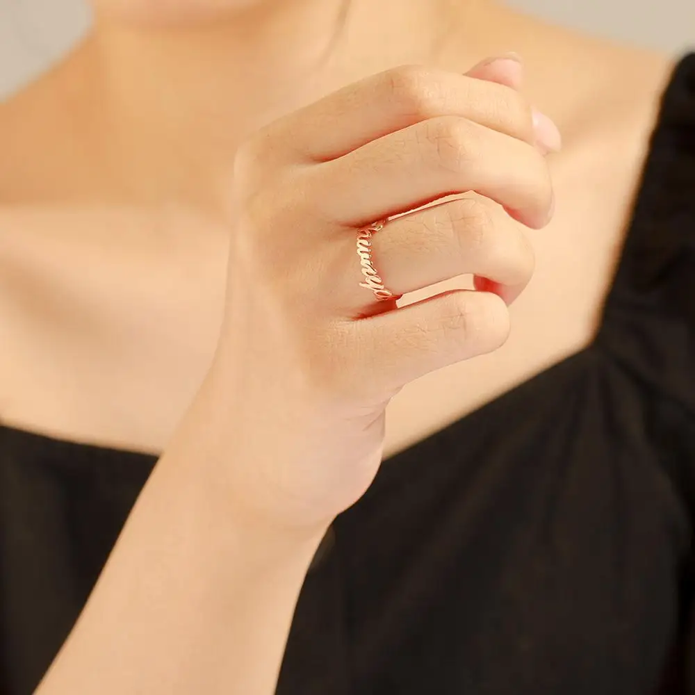 Teamer семья пользовательское имя кольцо из нержавеющей стали кольца для мужчин и