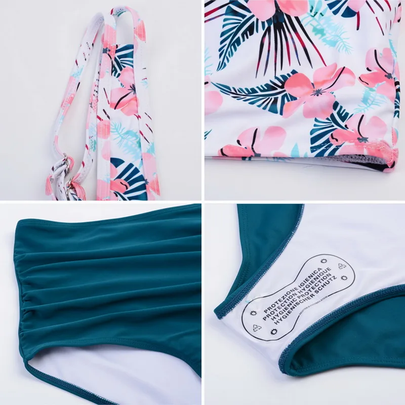 

Vertvie Sexy Women Bikini Set Mujer Ruffle Floral Printed Swimsuit Push Up High Waist Bikini Biquinis Brazilian Swimwear Summer