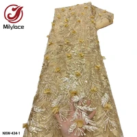 african net lace with 3 d appliqued high quality french tulle with sequins for nigeria dresses for women nxw 434