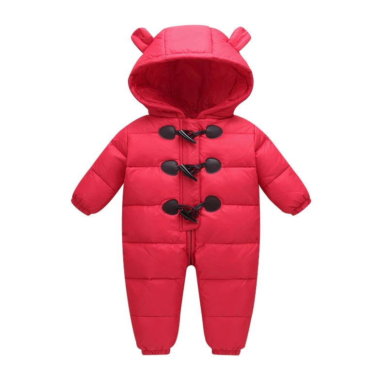 Зимний пуховик для младенцев и детей Комбинезоны мужчин женщин утепленная