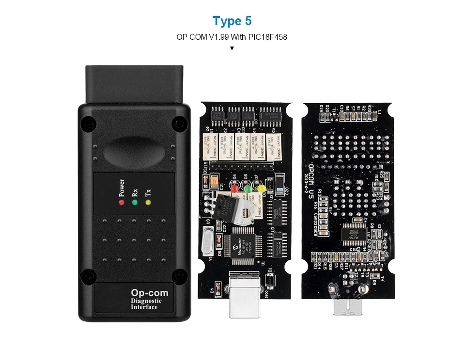 Op com V1.65 V1.78 V1.99 с PIC18F458 FTDI op-com OBD2 Авто диагностический инструмент для Opel OPCOM шина сети локальных контроллеров V1.7 может быть обновления флэш-памяти