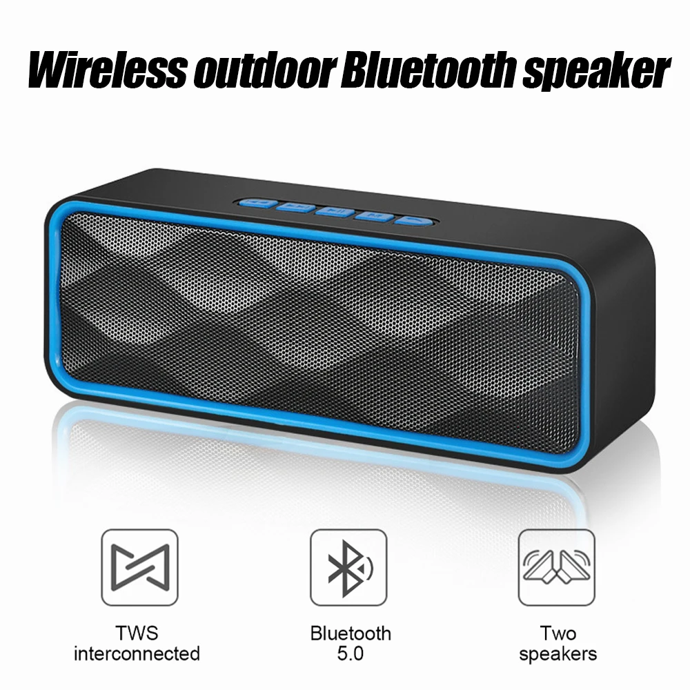 

Bluetooth Speaker Portable Wireless Loudspeaker Sound System Wireless Stereo Sound Bluetooth 5.0 Support TF FM Radio Speaker