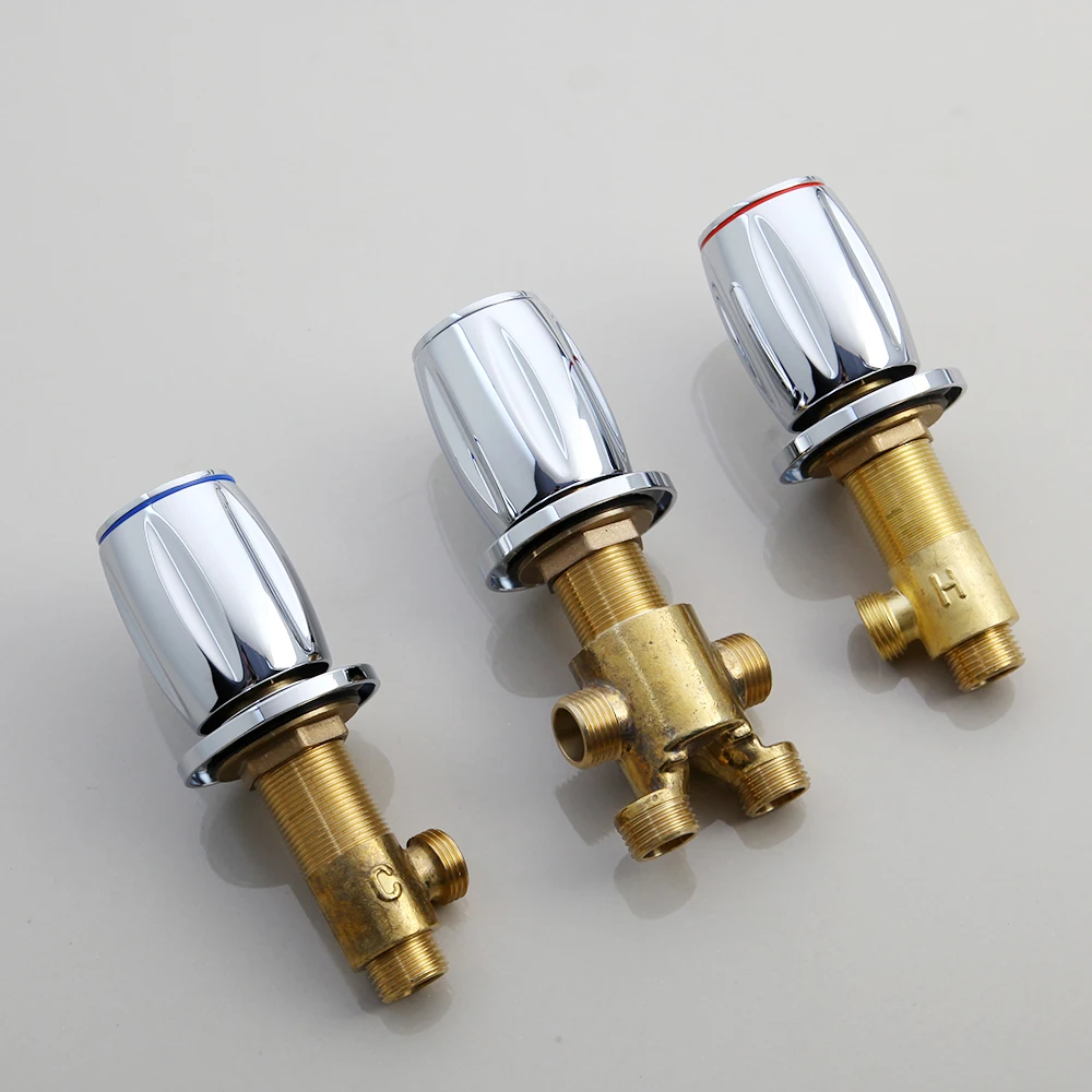 Смеситель для ванны с 3 ручками хромированный полированный 5 шт. смеситель