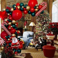 christmas decorations 2022 123pcs matte red dark teal balloon candy cane ballon arch garland kit xmas party new year eve decor