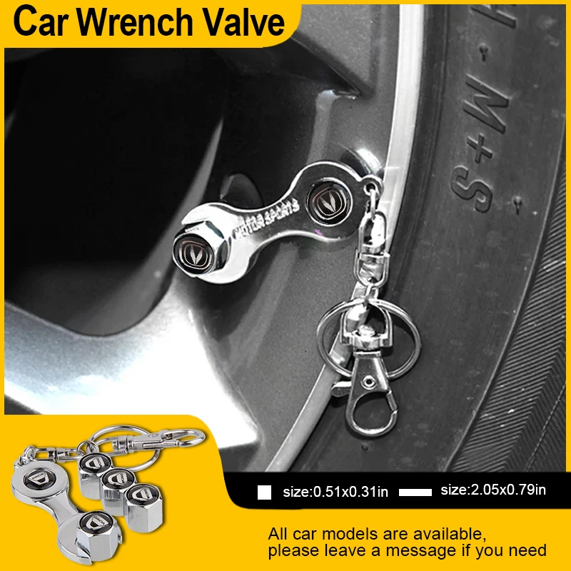 

1set Car Wheel Valve Cap Case Cover with Keychain for Changan Cx70 Xs15 Cs35 Hunter Cs55 F70 Cs85 Cs15 2012 2010 Car Accessories