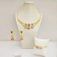 flower copper trendy new arrivals jewelry sets long drop earrings pendant lace bracelet for party women gift italian gold