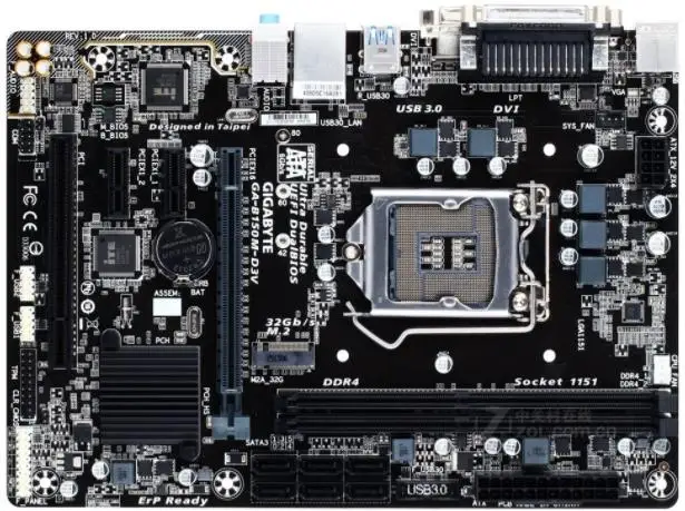 Десктопная Материнская плата Gigabyte GA B150M D3V DDR4 LGA 1151 32G SATA3 USB2.0 USB3.0 DVI VGA M.2 б/у