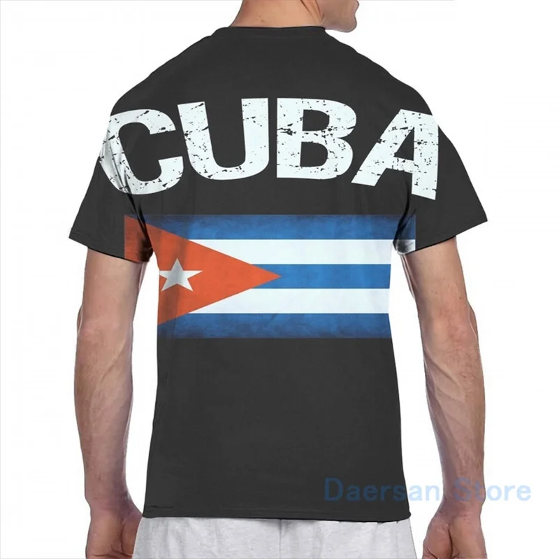 Футболка Мужская/женская с изображением кубинского флага модная тенниска