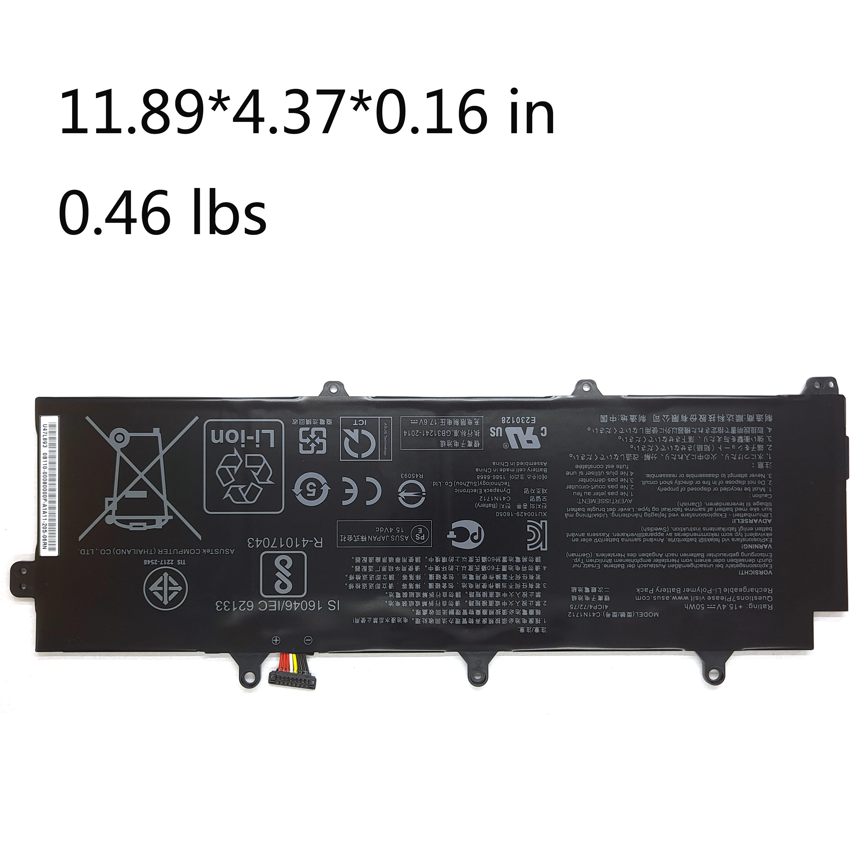 Оригинальный ноутбук C41N1712 Аккумулятор для ноутбука ASUS Zephyrus GX501 GX501V GX501GI GX501G GX501GM