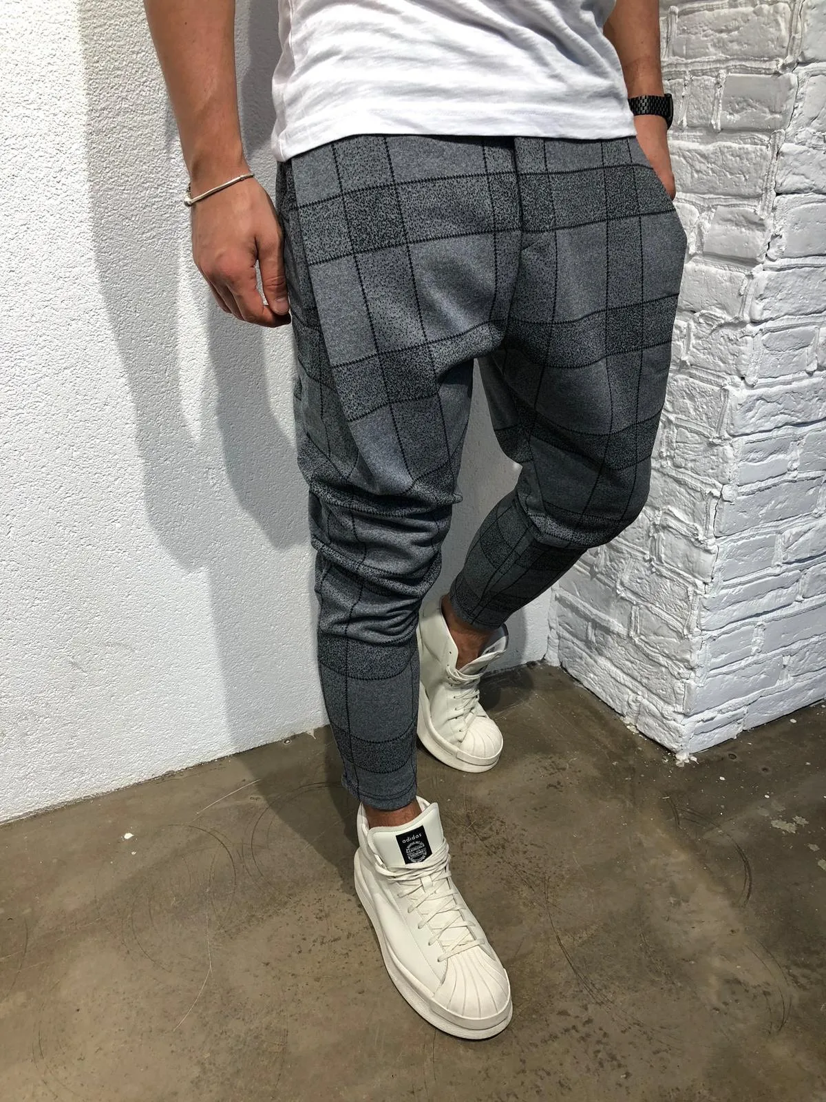 Hombres, облегающие, облегающие, hombres, Chino pantalones sóper cómodos pantalones elaticos para hombres disegno a cuadros rayas lat