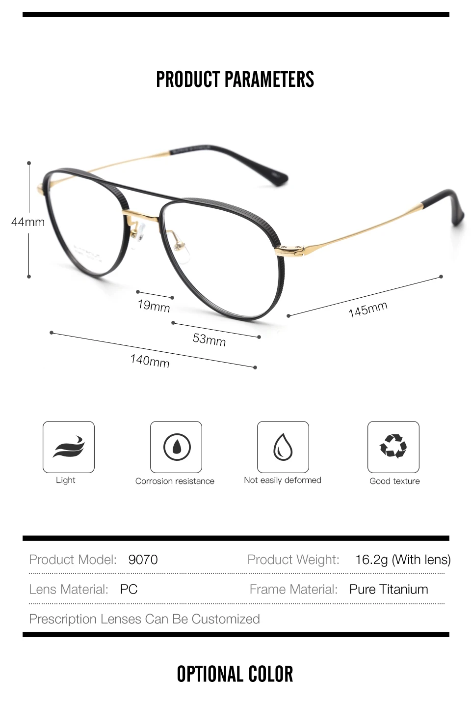 Очки-авиаторы из чистого титана 100% года суперлегкие оправы для очков по рецепту