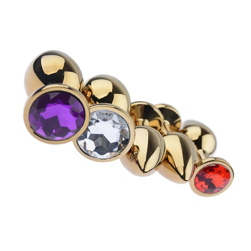 Анальная пробка из нержавеющей стали золотого цвета ювелирные изделия с