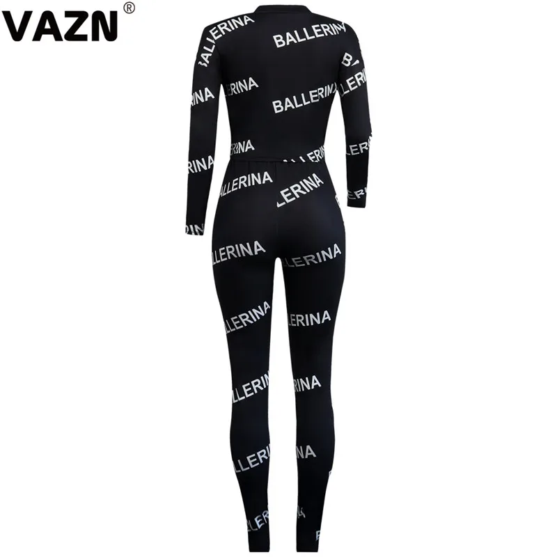 VAZN GWNY18654, лето, красный, черный, с буквенным принтом, с круглым вырезом,, комплект, длинный рукав, длинные штаны, 2 предмета, комплекты для ночного клуба, молодых ветров