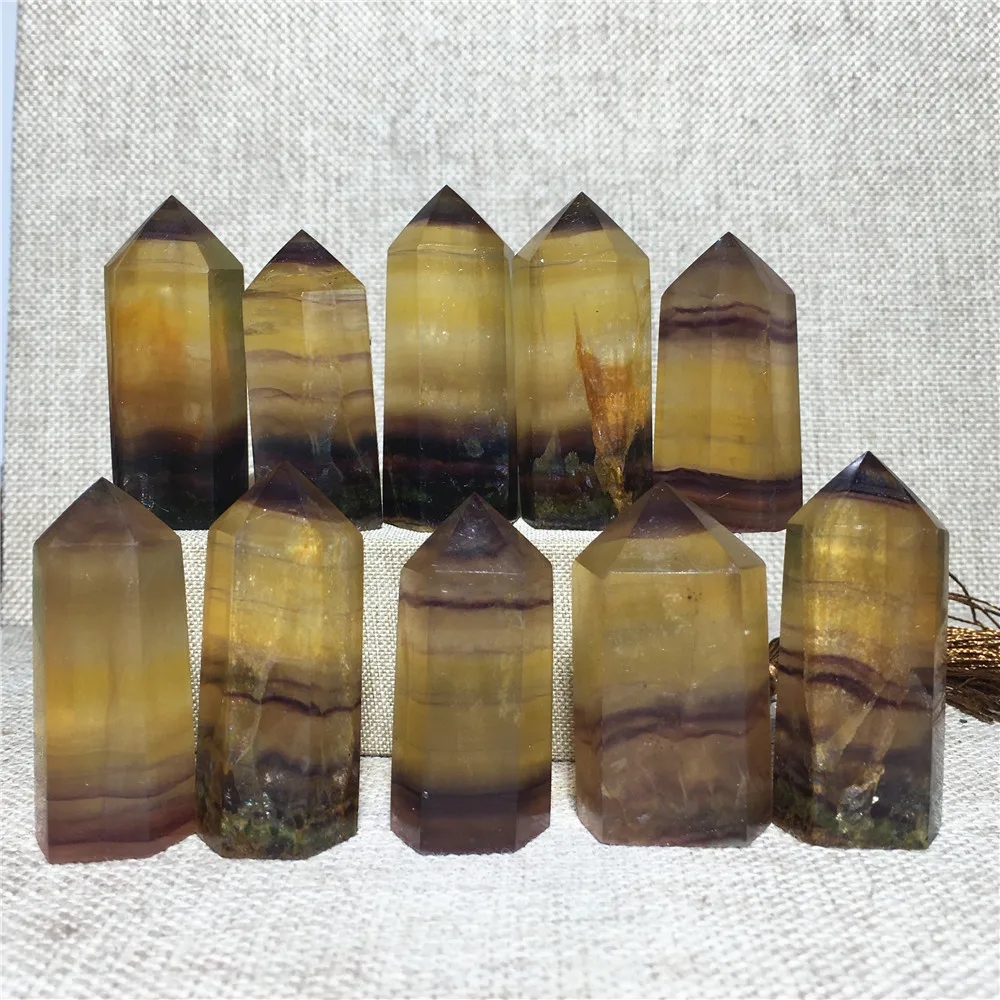 

Natural fluorite quartz crystal wand crystal chakra decorative stones tower