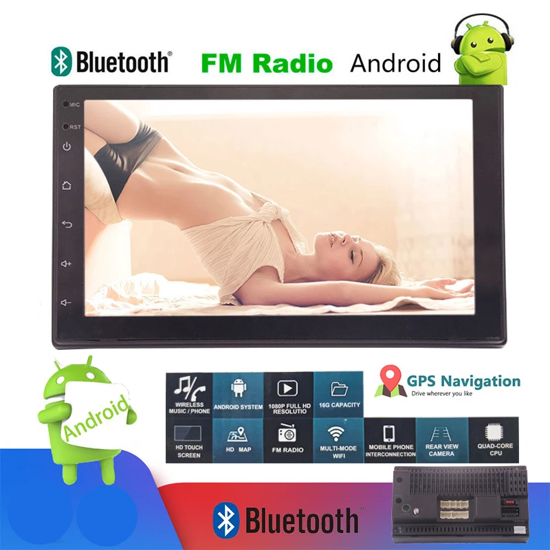 Обновленный 2 DIN Android 9 0 радио двойной автомобильный стерео GPS навигация Bluetooth WiFi USB