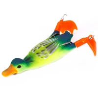 50 hot sale 10 5g 9 5cm fishing lure duckling double propeller silicone floating rotary soft bionic lures for fishing lover