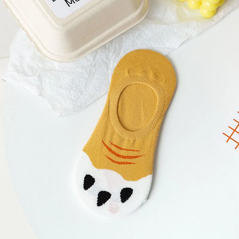 

New Women's Socks Cat's Paw Ankle Socks Cotton Silicone Anti-Drop Invisible Socks Cute Korean Socks Girl Socks