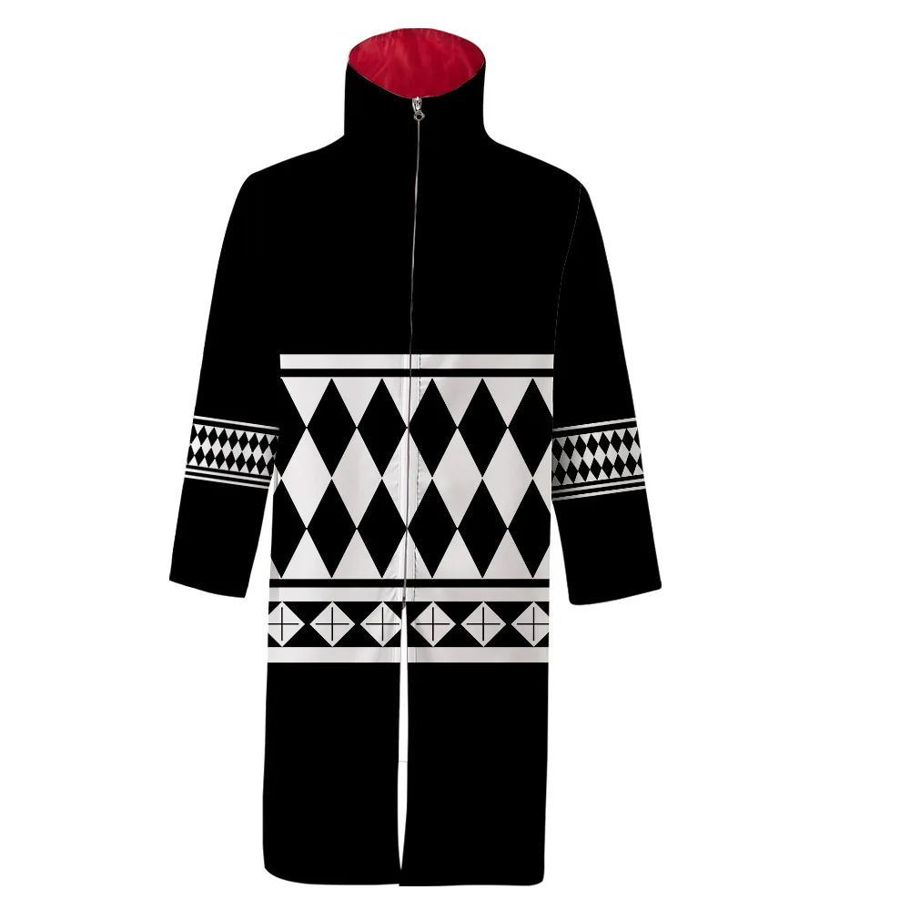 

2021 new version of Tokyo Avengers suit 3D digital printing long stand collar robe zipper cardigan sweater coat
