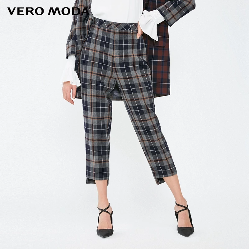 Vero Moda Новое поступление брюки женские Женские клетчатые широкие повседневные Капри | 31846J523