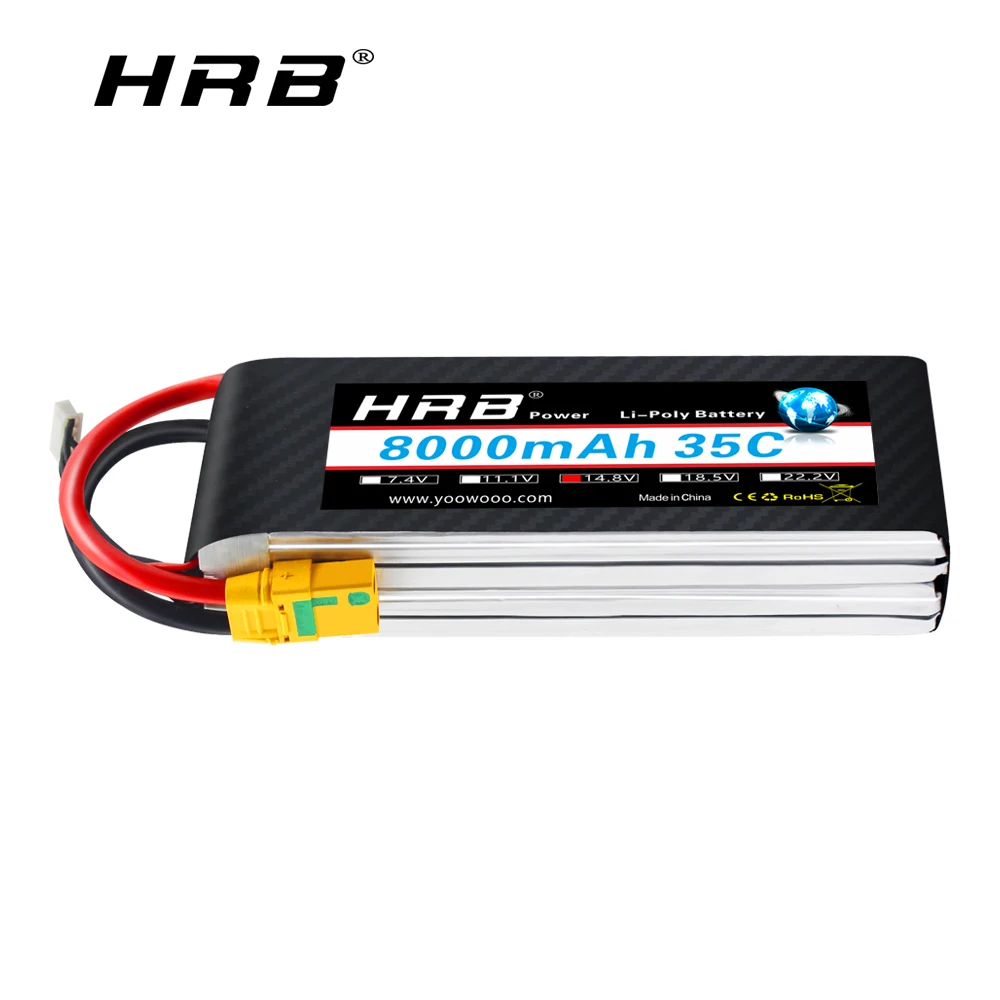 HRB 4S Lipo батарея 14 8 V 8000mah 35C 50C с XT90 анти парк для RC автомобилей Вертолет Самолет