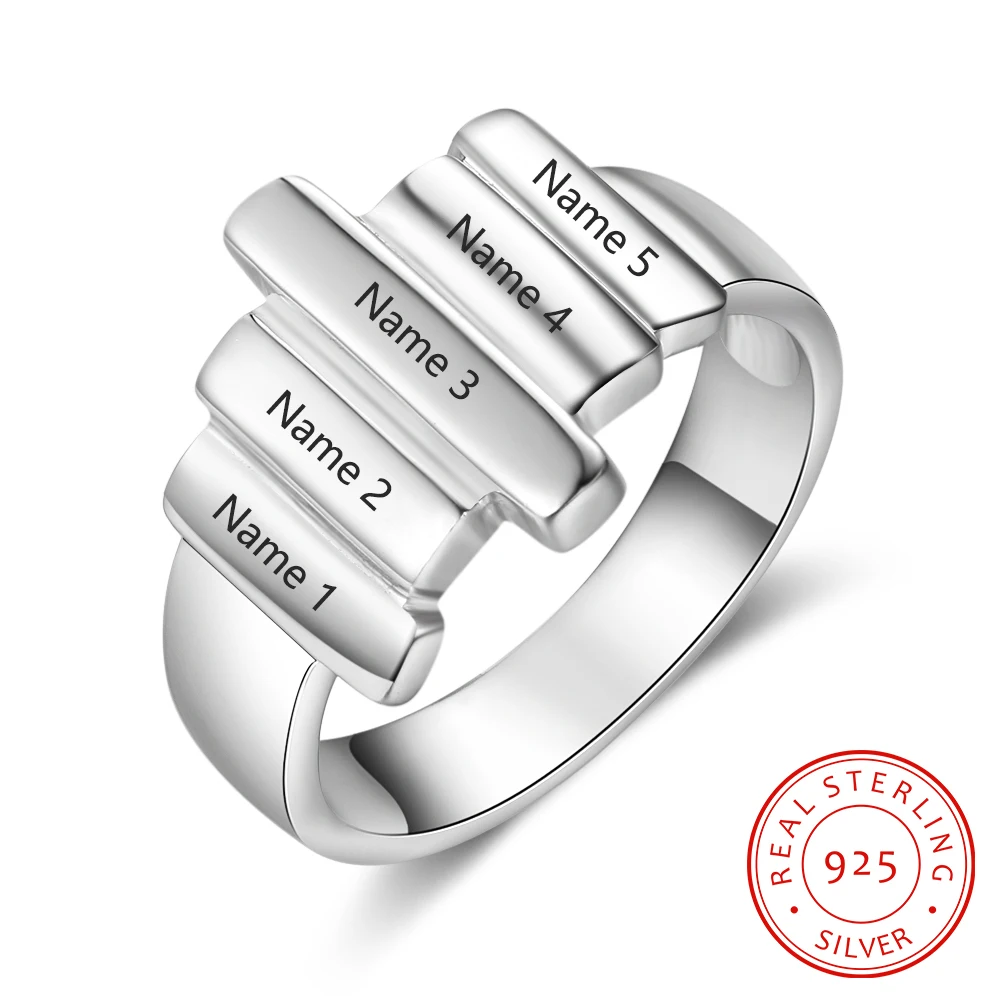 Персонализированные кольца из стерлингового серебра 925 пробы для женщин с