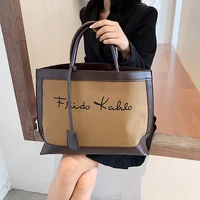 all match large capacity ladies 2022 popular new female tide letter fashion canvas autumn handbag net red one shoulder tote bag