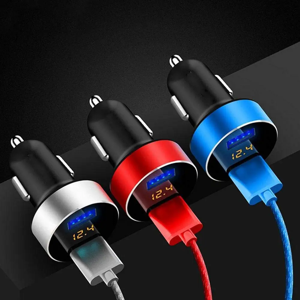 5V 3.1A двойной зарядное устройство USB 2 порта ЖК дисплей 12 24V Зажигалка на