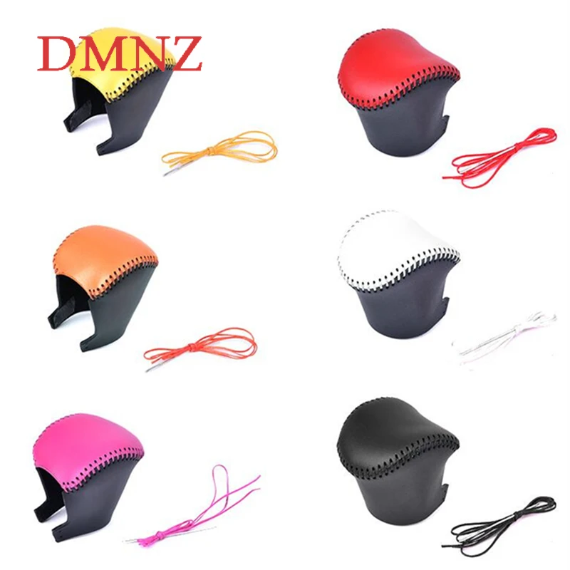 

Hand-stitched leather shift cover for new Smart Fortwo Forfour 453 gear knob cover car interior trim accessories modification