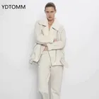 Женская куртка из искусственной кожи на молнии, с длинным рукавом и отложным воротником