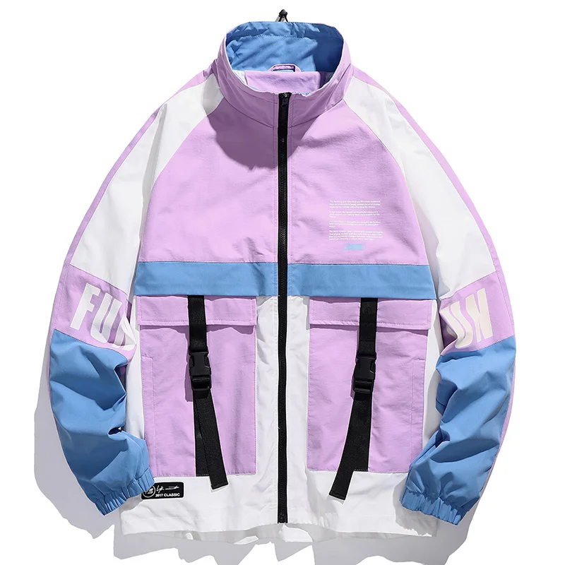 

Мужские куртки в стиле Харадзюку, куртки в стиле пэчворк, осень 2023, уличная одежда, винтажная ветровка, корейские мужские куртки-бомберы, пальто на молнии