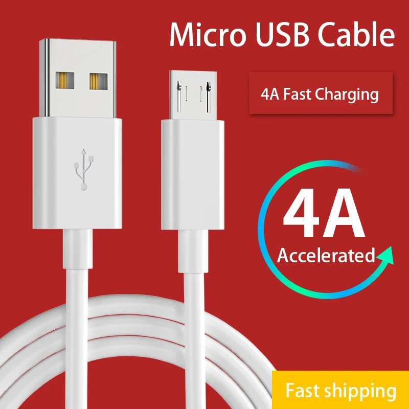 

USB Micro Cable 4A Fast Charge USB Data Cable for Samsung Xiaomi Tablet Android Mobile Phone USB Charging Cord USB Cable
