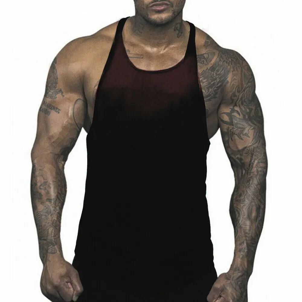 Новый 2019 Для мужчин для тренажерного зала майка топ бодибилдинга фитнес Спорт