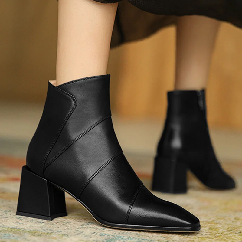 

Женские ботинки на высоком каблуке, туфли с острым носком, удобная женская обувь, женские ботильоны, модные новые сапоги, женские черные сек...