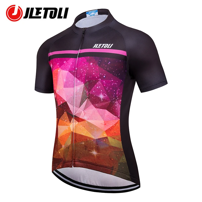 

JLETOLI Summer Breathable Women Bicycle Jersey Pro Bike Clothing Shirt Quick Dry Cycling Clothes MTB Jersey Maillot Ciclismo