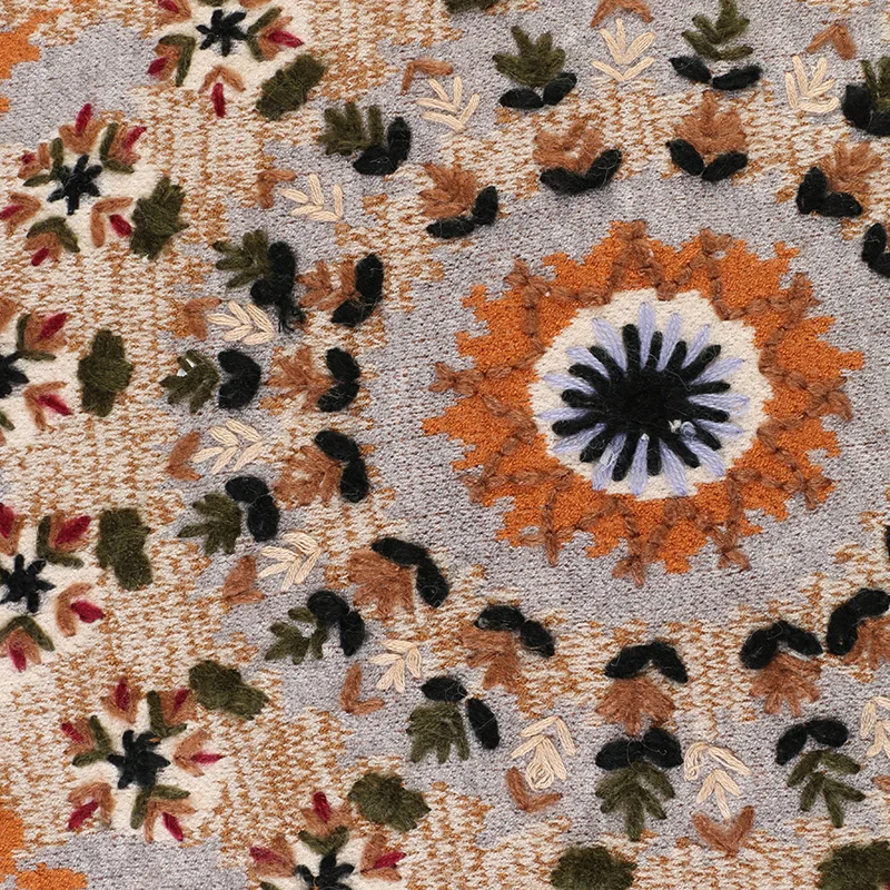 Boho Inspired Embroidered Sweater women Beige crew neck long sleeve pullover autumn winter warm jumper 2019 fashion new tops | Женская