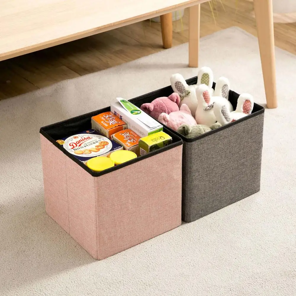 Льняная коробка для хранения складной тканевый стул домашняя сменная обувная
