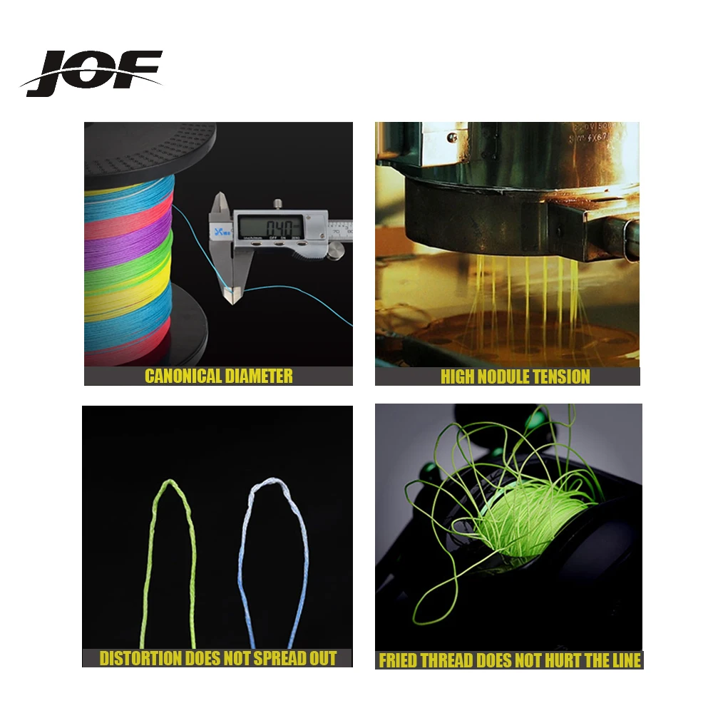 Новая многонитевая рыболовная леска JOF 4 нити 1000 м 100% полиэтиленовая плетеная для