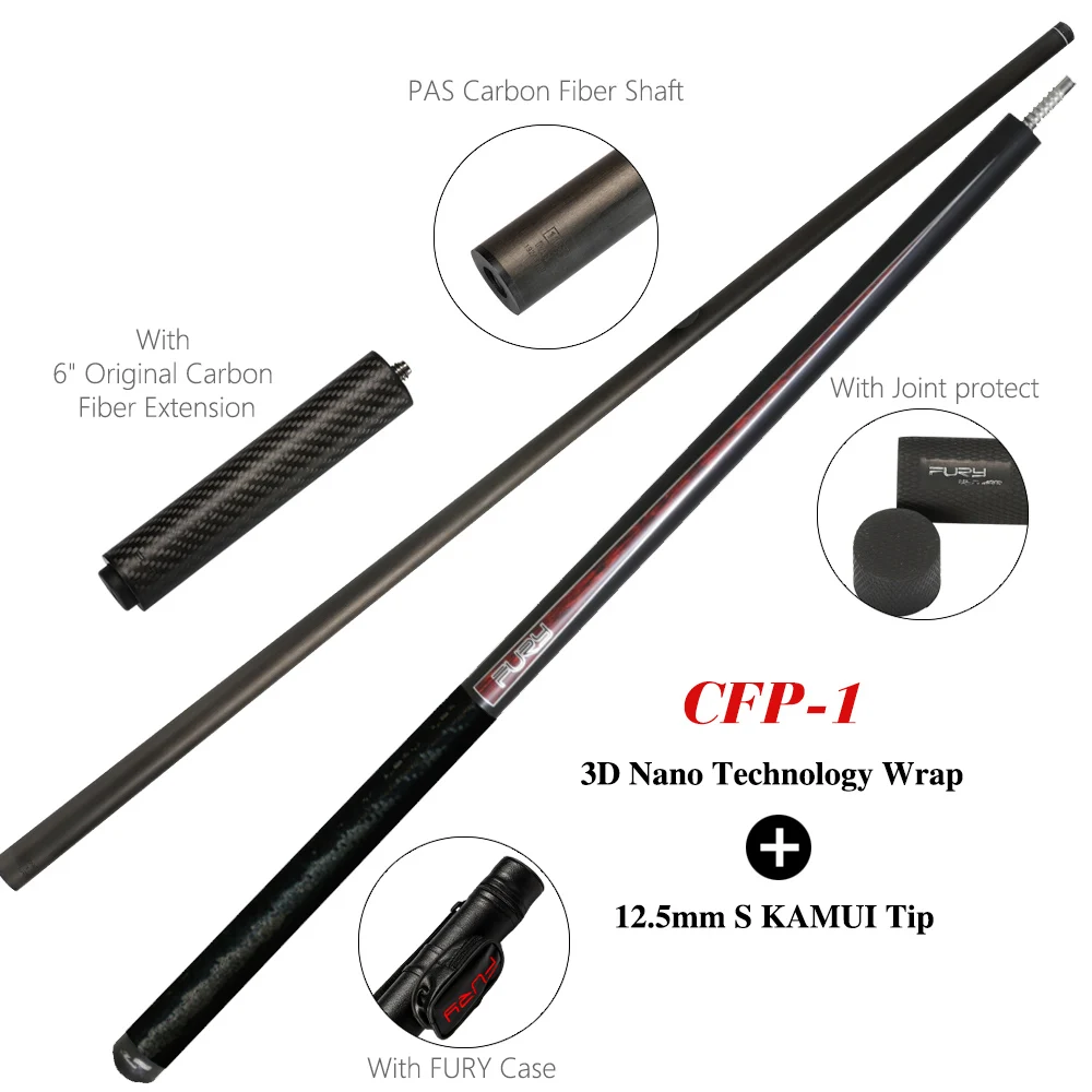 Pool-Cue-CFP-1 Fury Billiard черная технология пул кий удар кий прыжок кий Профессиональный стержень из углеродного волокна несколько моделей опций Billar - Цвет: Pool-Cue-CFP-1