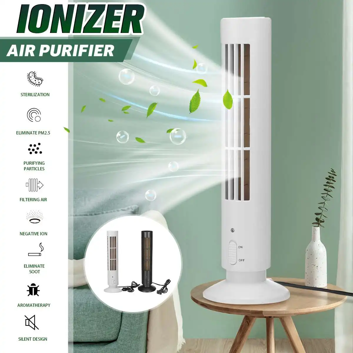 

Домашний ионизатор, портативный очиститель воздуха, очиститель воздуха с отрицательными ионами, кислородный бар, ионизатор PM2.5, очиститель ...