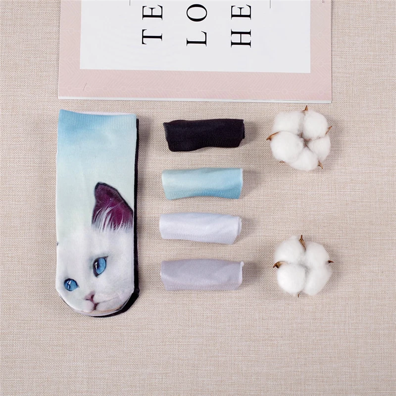 Новинка 2020 милые женские носки с забавным 3D-принтом животных хлопковые до