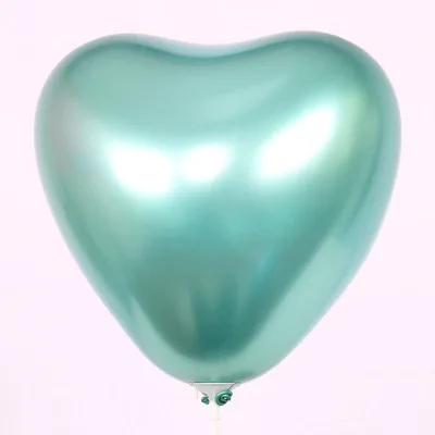 green heart 5pcs 5 шт 12-дюймовые шары из латекса цвета металлик цвета: золотистый, серебристый шарики для день рождения Свадебная вечеринка украшения в виде воздушного шарика в стиле «сделай сам» вечерние Globos - Цвет: green heart 5pcs