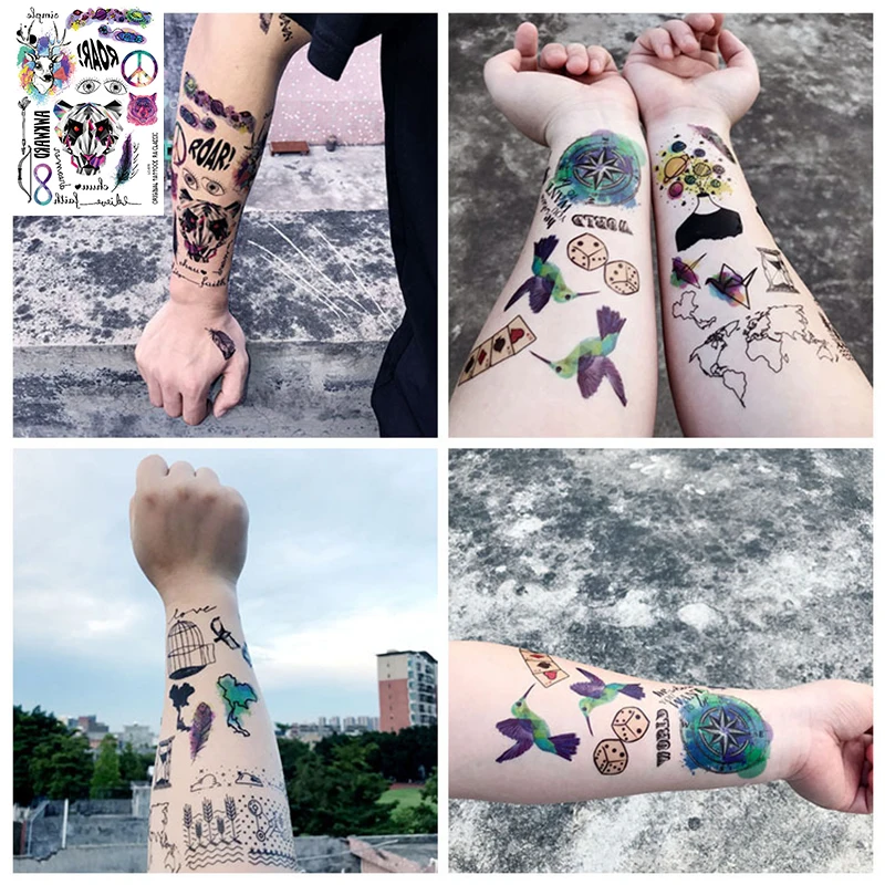 21x15 см многостильные модные крутые перья животных временные татуировки | Красота