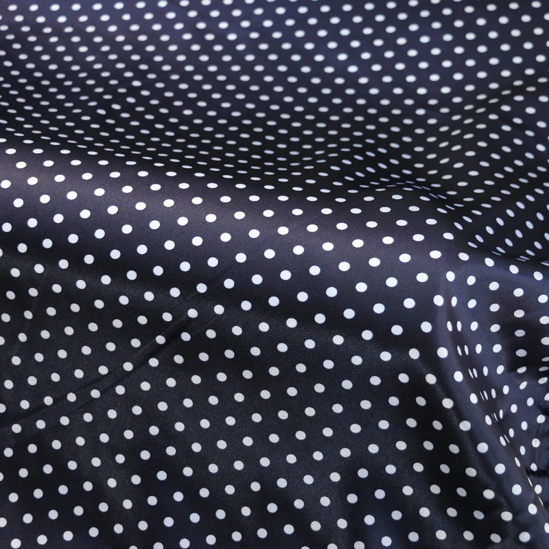 Per Meter, niedliches Polka-Dots-Material, Satin, Charmeuse, weicher Mantel, Futter, Schal, DIY-Stoff – Detail 37