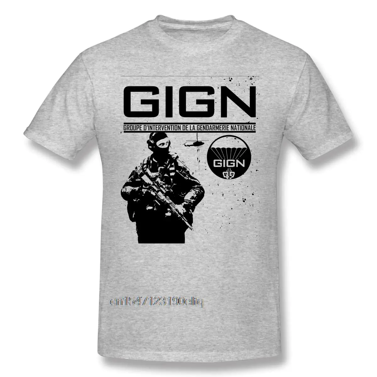 

Promo GIGN Elite Forces National Gendarmerie Intervention Group Men's Basic Short Sleeve T-Shirt Top Quality print Eur Size