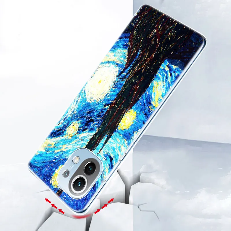 van gogh oil painting silicone case for xiaomi mi poco x3 gt nfc m3 f3 9t 10t pro 11i 11t 9 9se a1 a2 a3 11 lite 5g soft cover free global shipping