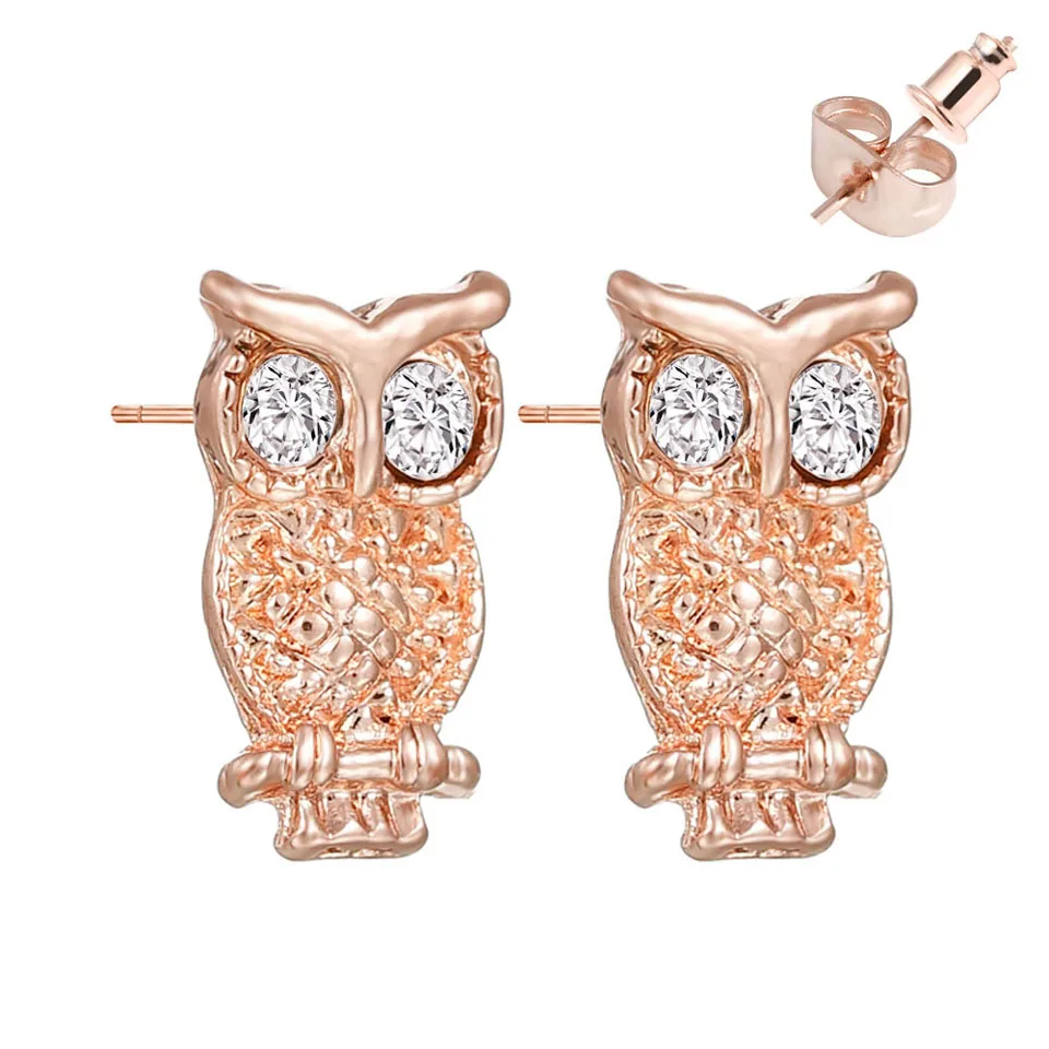 Серьги Слоник из розового золота с фианитами | Украшения и аксессуары