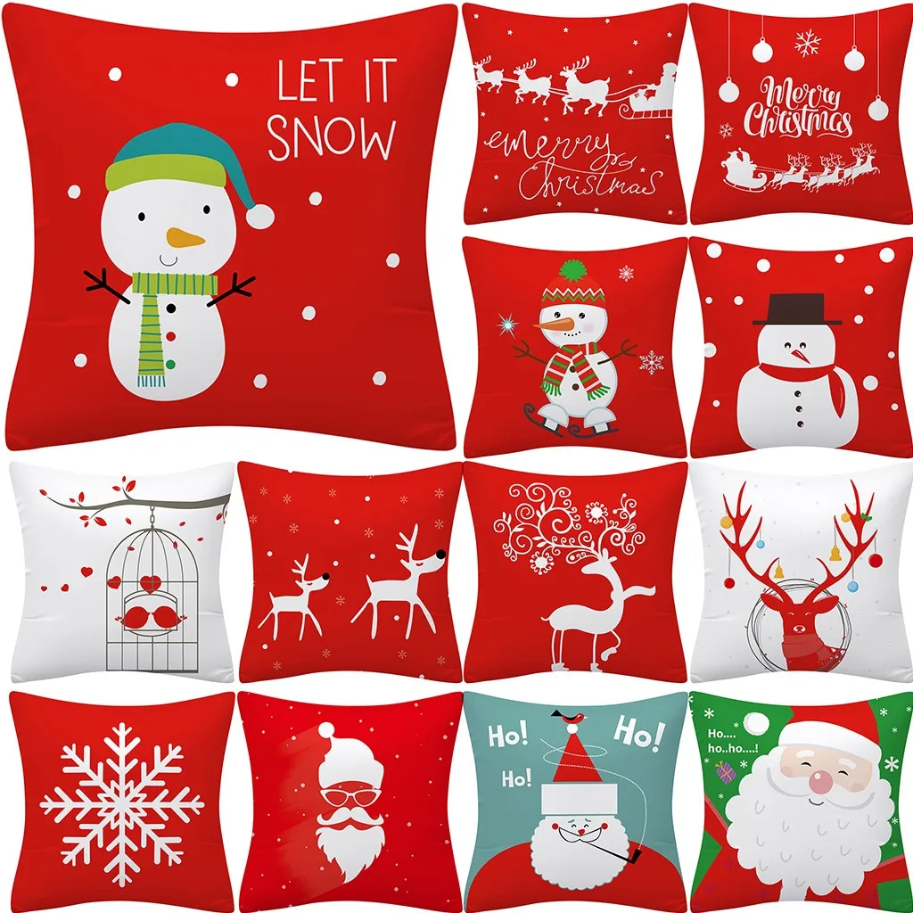 Счастливого Рождества декоративные Наволочки полиэстер Рождество мультфильм