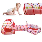 Детский манеж 3 в 1, портативная палатка для детей, бассейн с океанскими шариками, Складной Игровой тент, туннель, игровой домик
